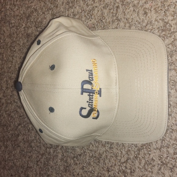 Saint Paul Plumbing & Heating Strap-on Beige Blue Yellow Hat OS - Picture 1 of 7